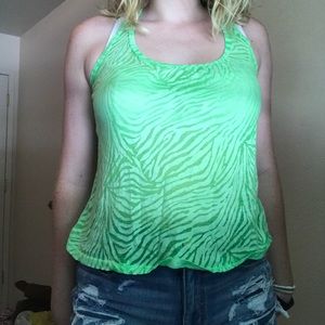 green tank top